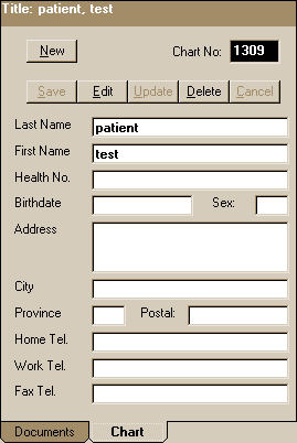 Client Chart window