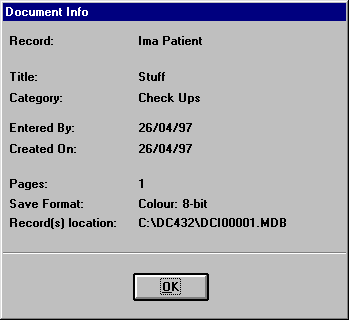 Document Info window